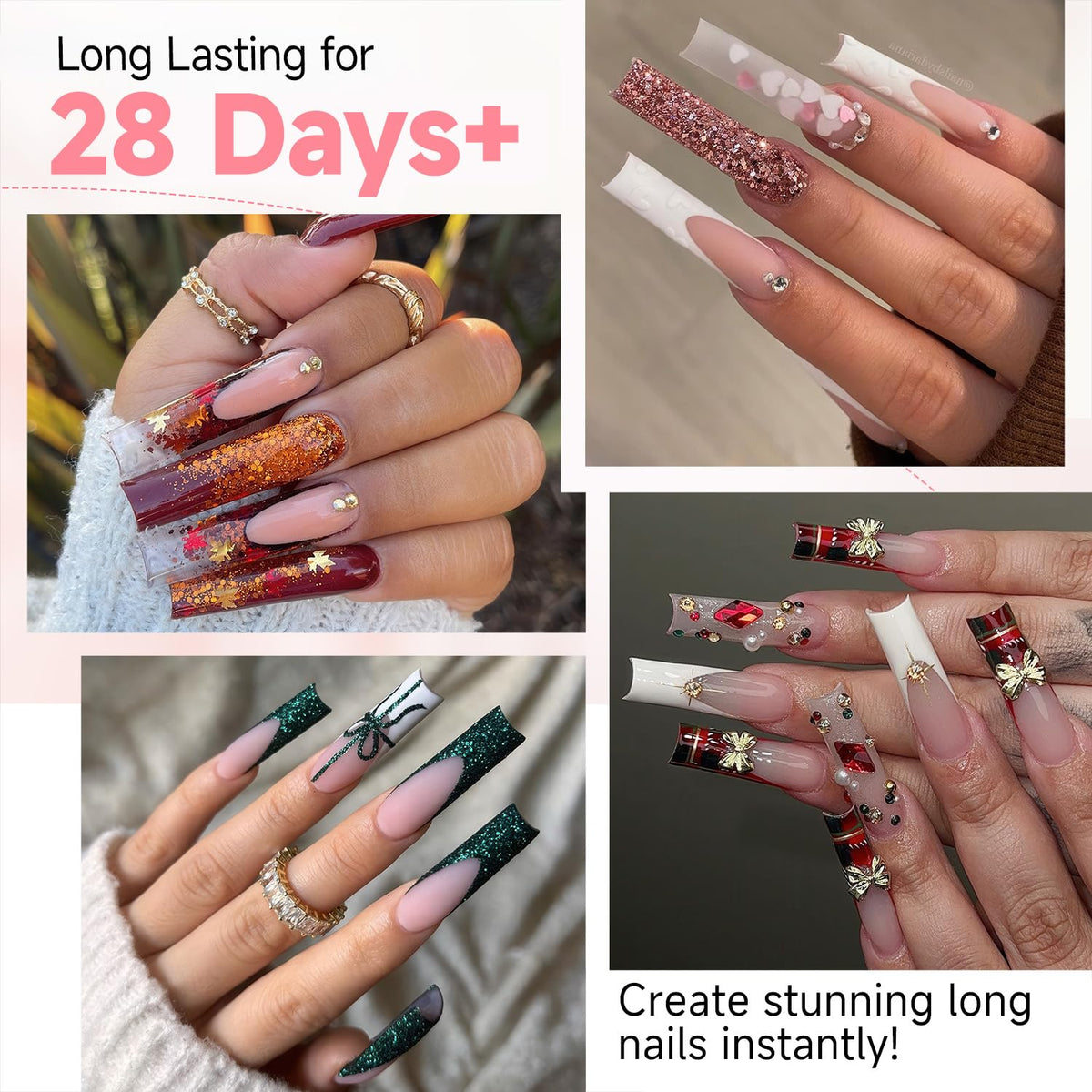 UNA GELLA Square Nail Tips showing gradient thickness design