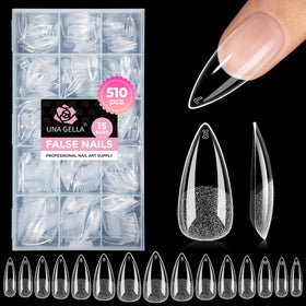 UNA GELLA Stiletto Gel Nail Tips 510Pcs full cover front view