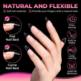 UNA GELLA Stiletto Gel Nail Tips close-up of texture