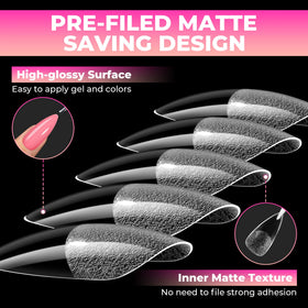 UNA GELLA Stiletto Gel Nail Tips demonstrating flexibility