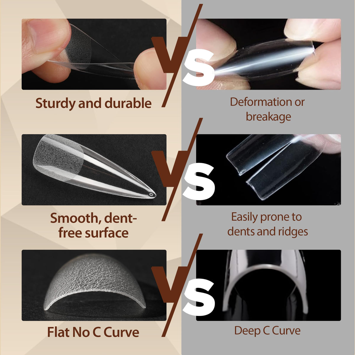 UNA GELLA Stiletto XXL Nail Tips close-up of number markings