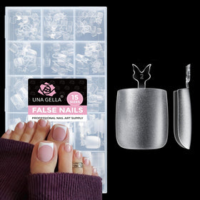 UNA GELLA Toe Nail Tips 15 Sizes 216Pcs packaging