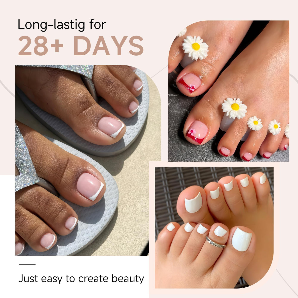 UNA GELLA Toe Nail Tips showing butterfly-shaped handles