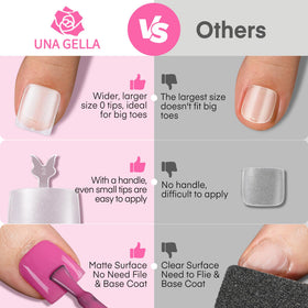 UNA GELLA Toe Nail Tips with butterfly-shaped handle