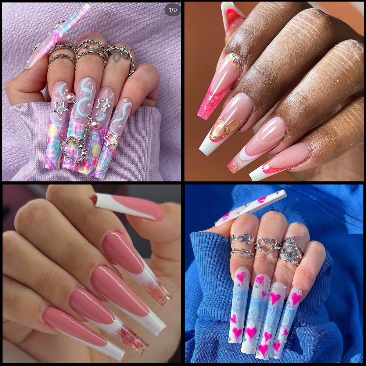 UNA GELLA XXL Coffin Nail Tips clear view