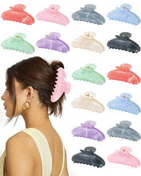 Unbednigt 16 pack assorted acrylic claw clips in vibrant colours