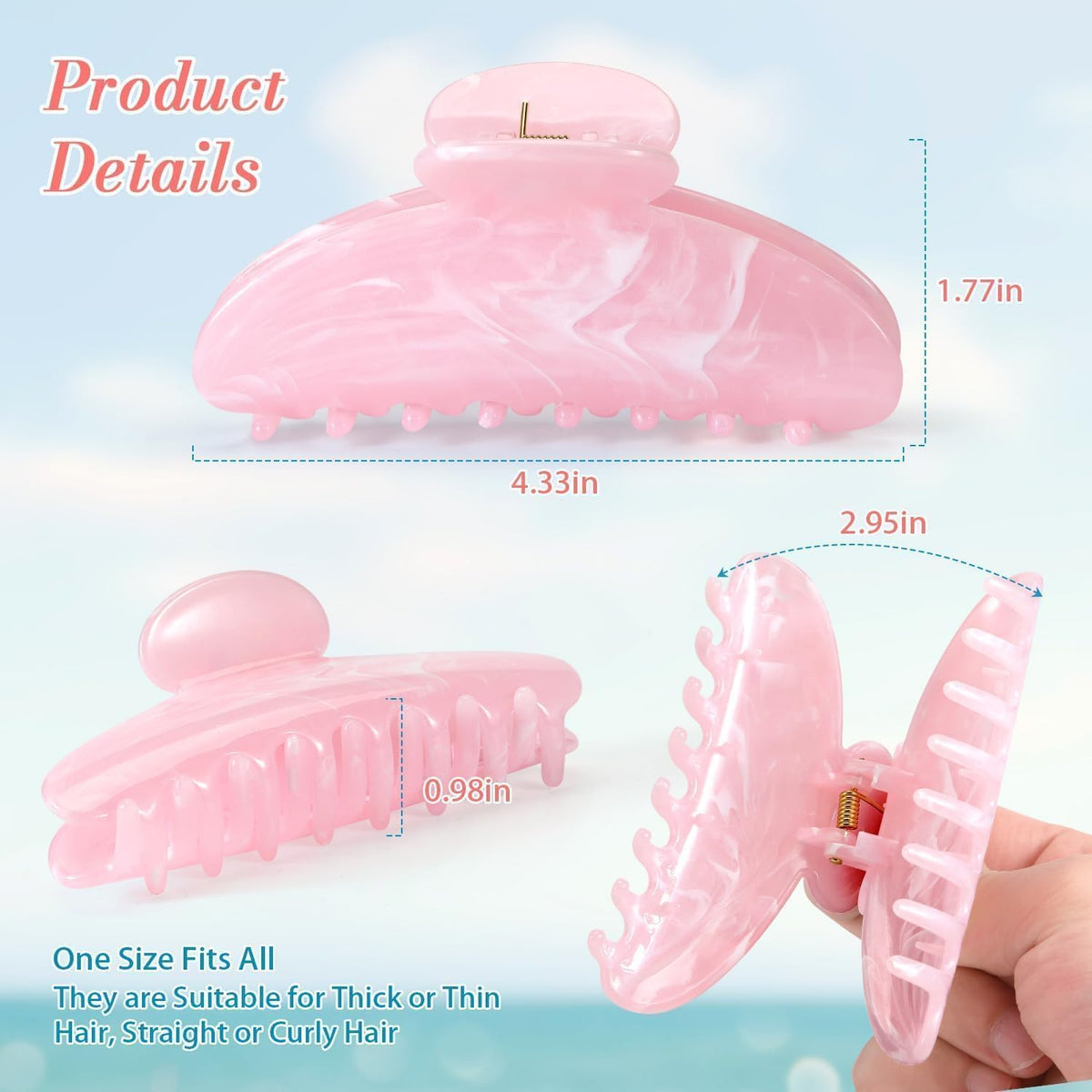 Unbednigt hair claw clip displayed on a stylish background
