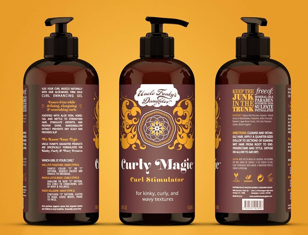 Uncle Funky's Daughter Curly Magic Stimulator 18 oz side view