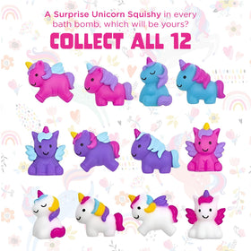 Unicorn Bath Bomb in bath water with bubbles