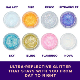 UNICORN SNOT Blue Glitter Gel jar with lid open