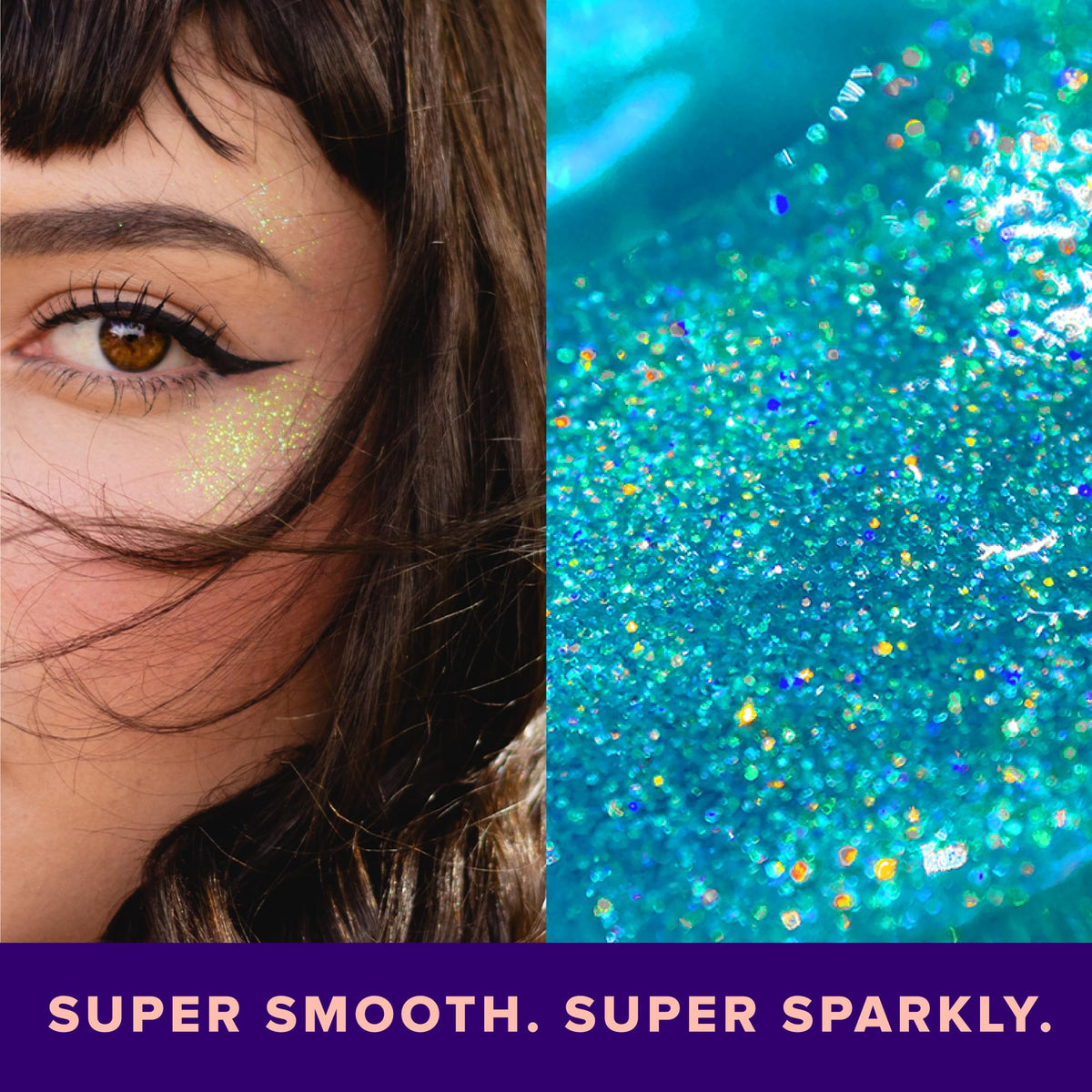 UNICORN SNOT Blue Glitter Gel on a makeup table