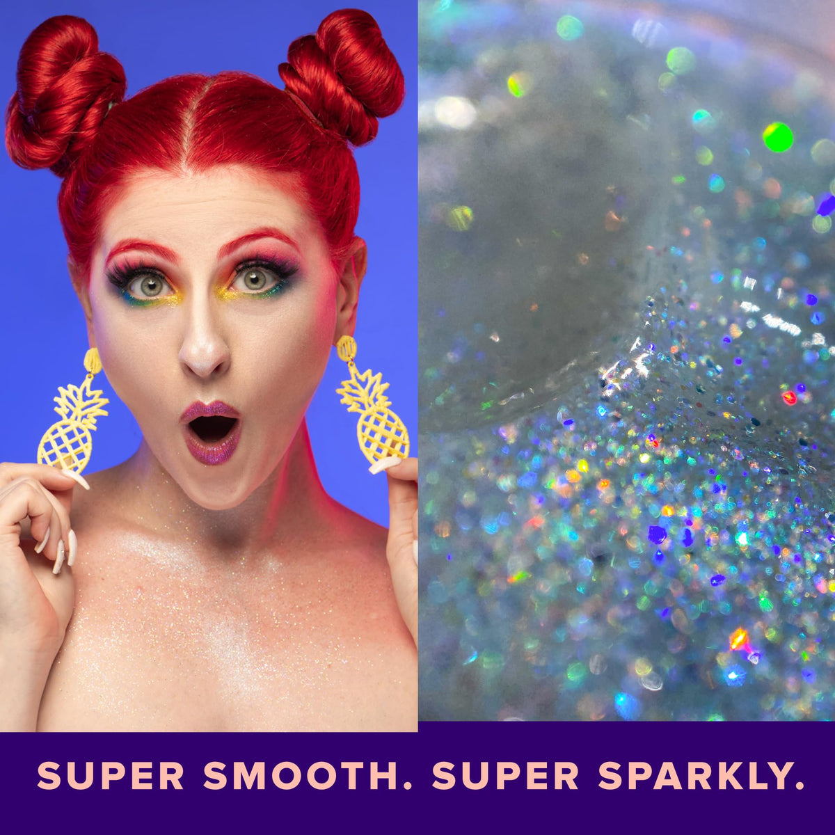 UNICORN SNOT glitter gel swatch on skin