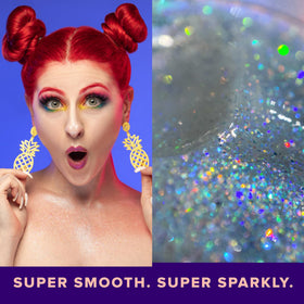 UNICORN SNOT glitter gel swatch on skin
