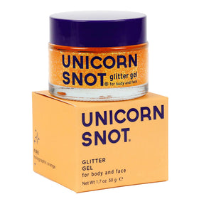 UNICORN SNOT Holographic Body Glitter Gel front view, orange