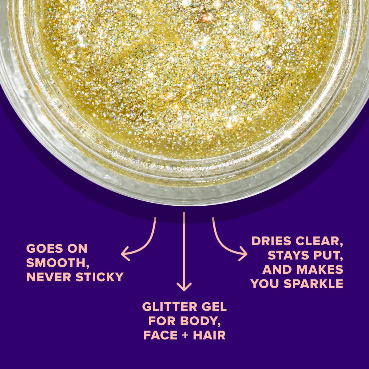 UNICORN SNOT Holographic Body Glitter Gel in use on face