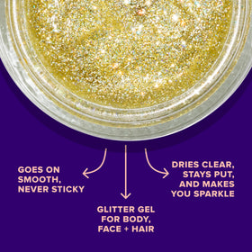 UNICORN SNOT Holographic Body Glitter Gel in use on face