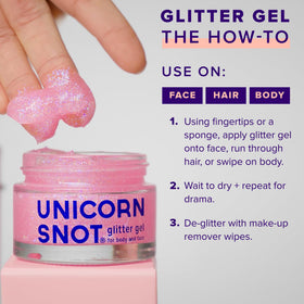 UNICORN SNOT Holographic Glitter Gel packaging