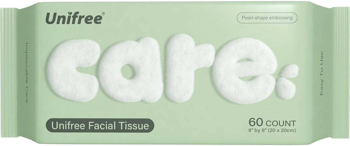 UNIFREE Disposable Facial Towels showing biodegradable material