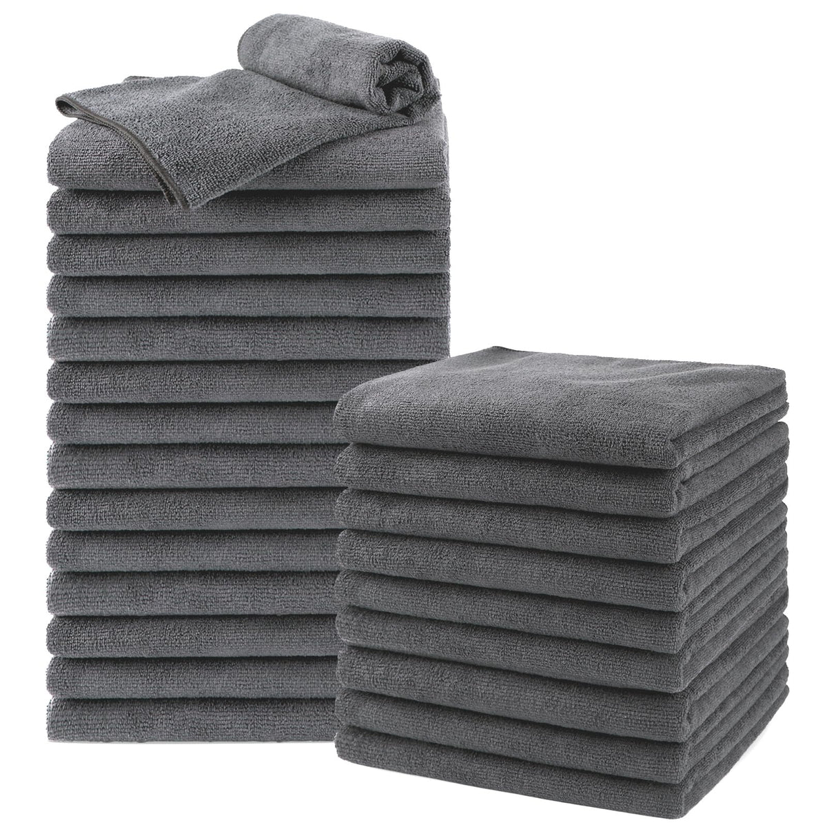 UNIMADE 24 pack grey salon towels front view