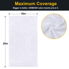 UNIMADE Salon Towels 16x29 inch size comparison