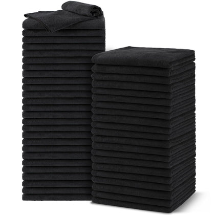 UNIMADE Salon Towels 48 Pack black microfiber front view