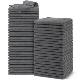 UNIMADE Salon Towels 48 Pack grey microfiber towels front view