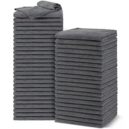 UNIMADE Salon Towels 48 Pack grey microfiber towels front view