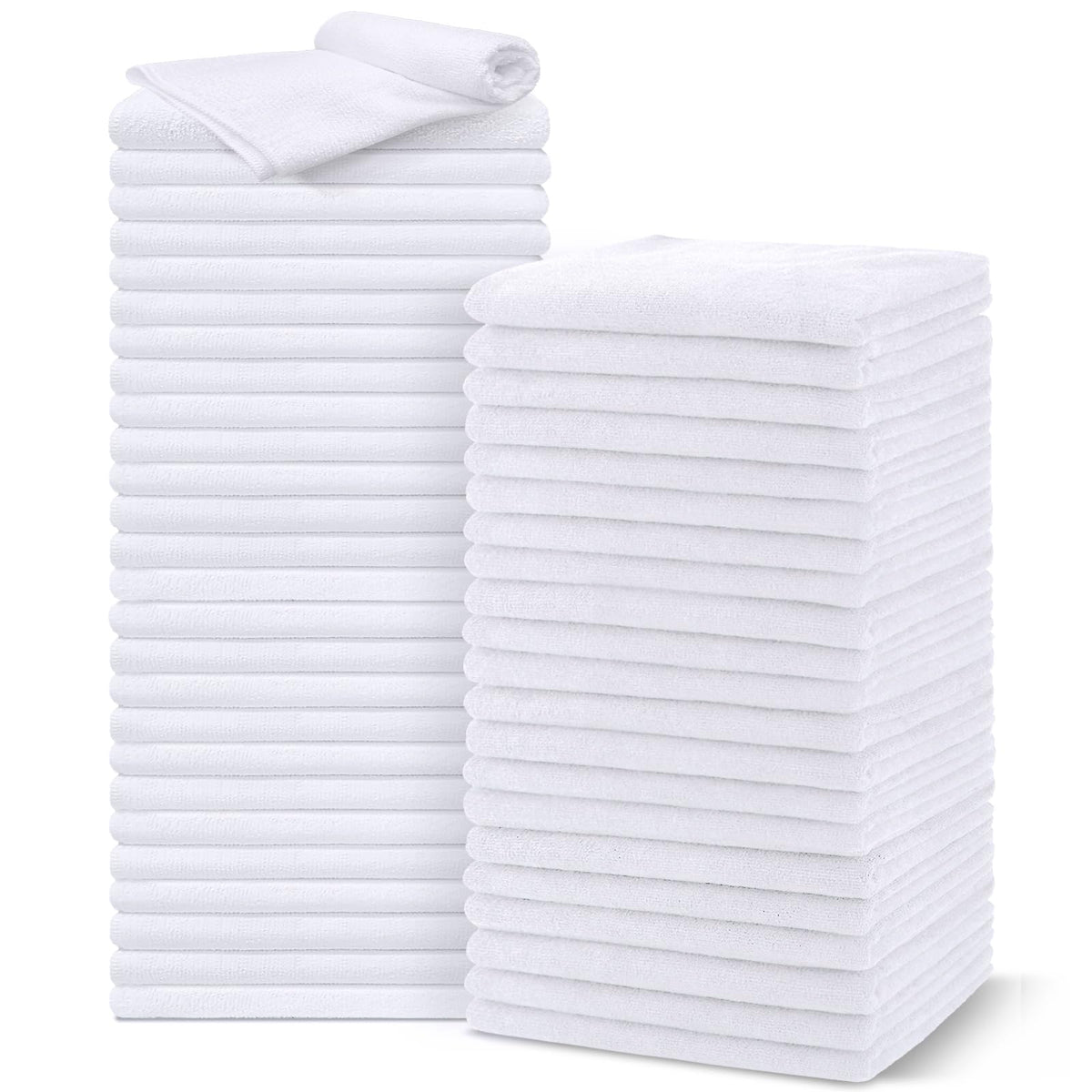 UNIMADE Salon Towels 48 Pack white microfiber towels front view