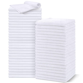 UNIMADE Salon Towels 48 Pack white microfiber towels front view