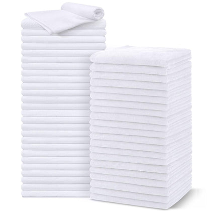 UNIMADE Salon Towels 48 Pack white microfiber towels front view