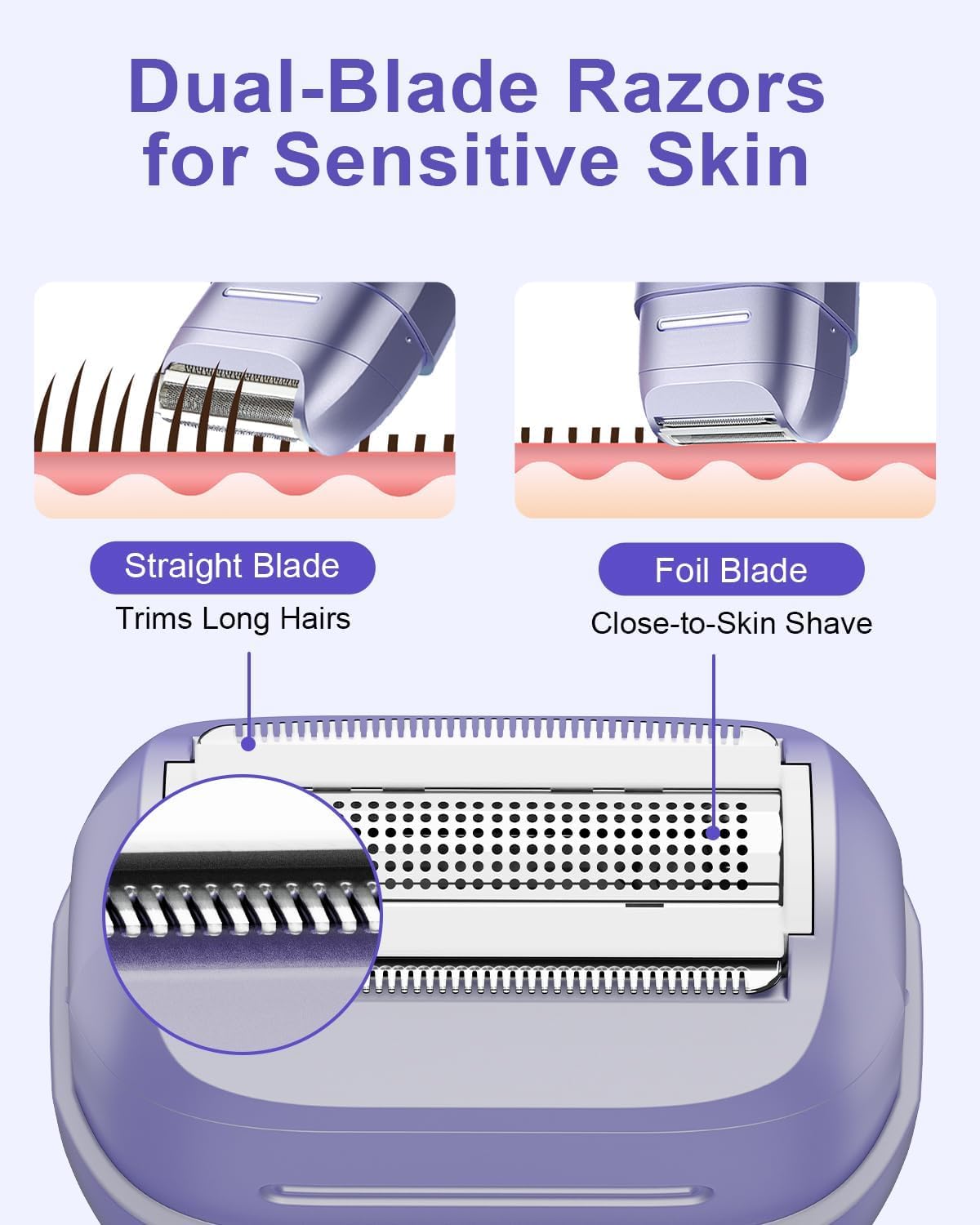 unimiko Electric Shaver for Women, side view