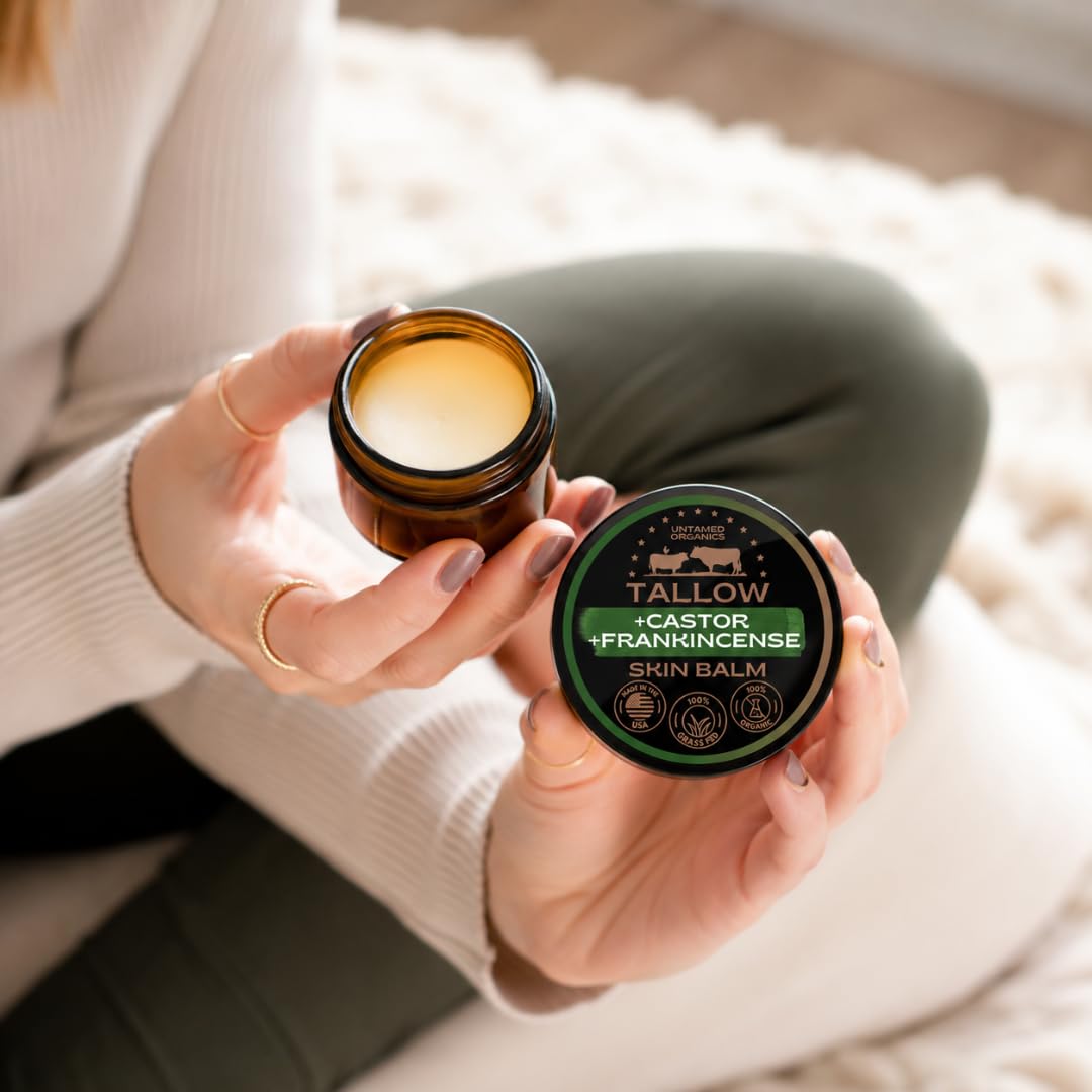 Untamed Organics Beef Tallow Balm application on skin
