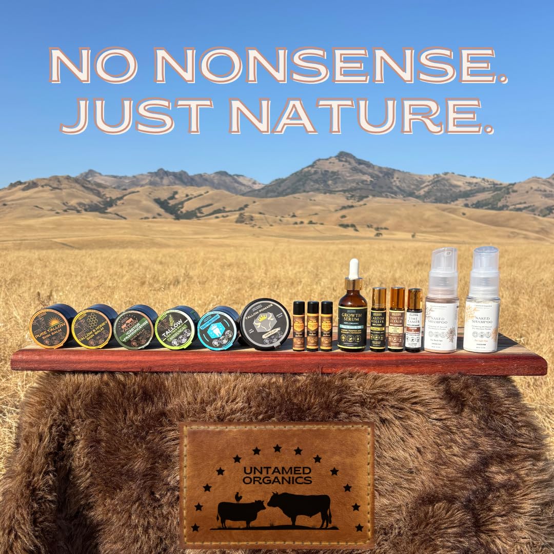 Untamed Organics lip balm with natural ingredients displayed