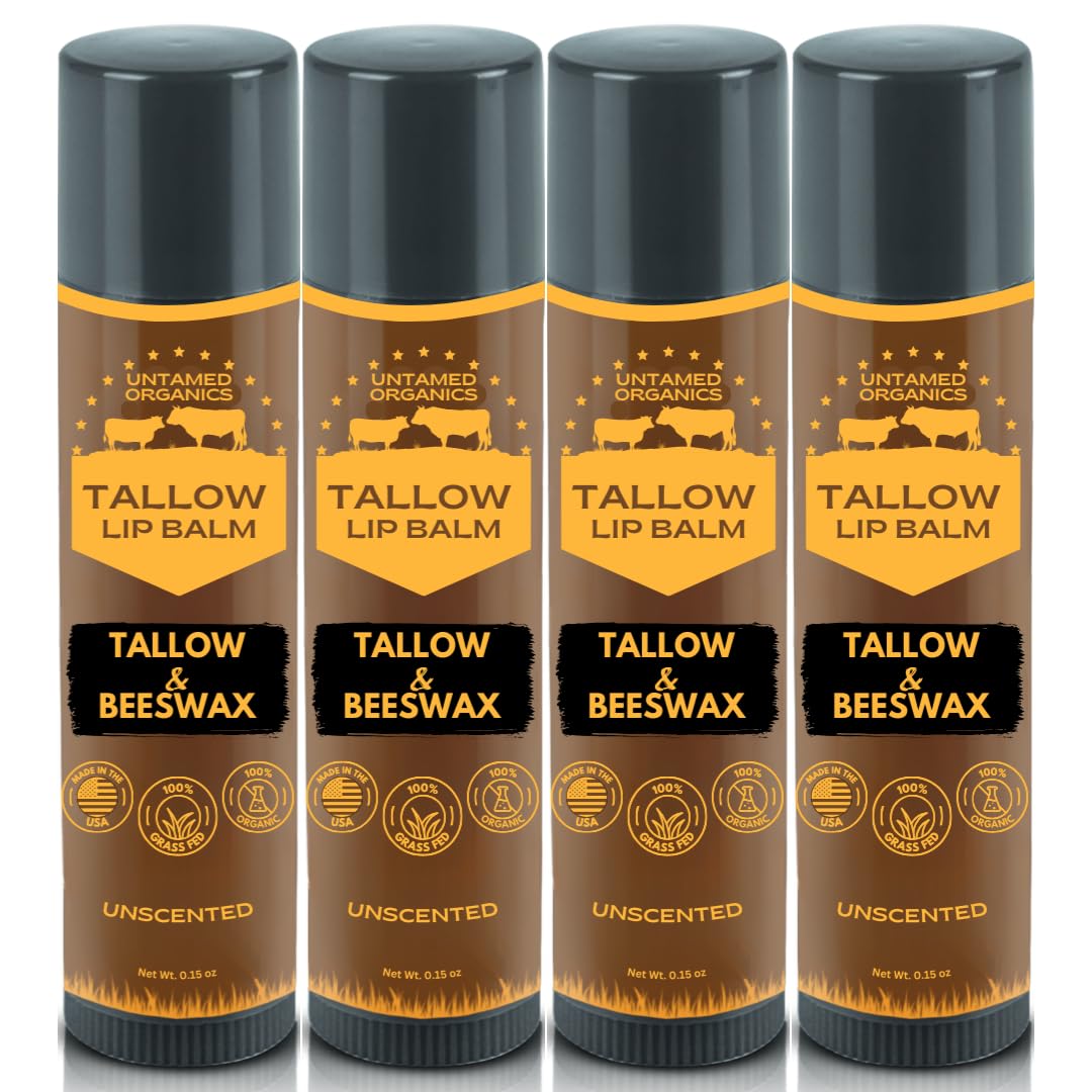 Untamed Organics Pure Tallow Lip Balm 4-Pack front view