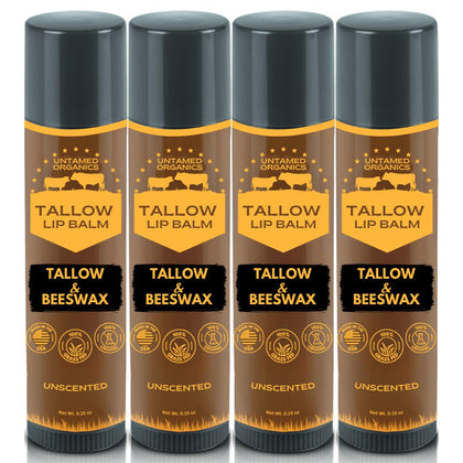 Untamed Organics Pure Tallow Lip Balm 4-Pack front view