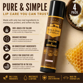 Untamed Organics Pure Tallow Lip Balm packaging with peppermint design
