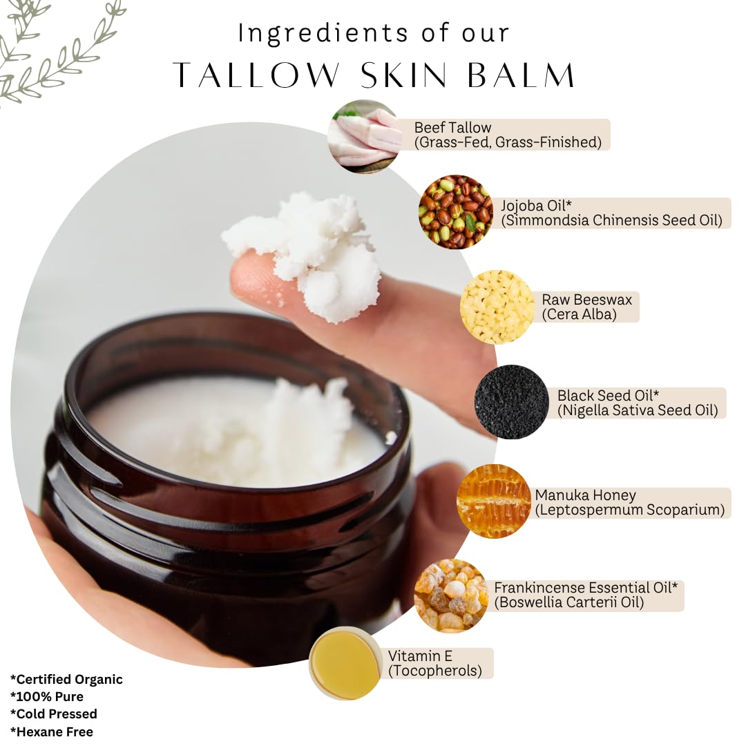 Untamed Organics Tallow Balm application on hand