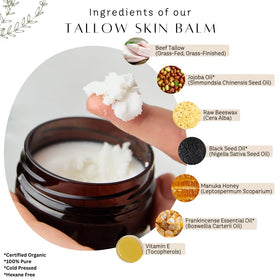 Untamed Organics Tallow Balm application on hand