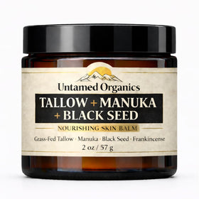 Untamed Organics Tallow Balm front view with label