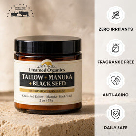 Untamed Organics Tallow Balm with Manuka Honey and Black Seed Oil
