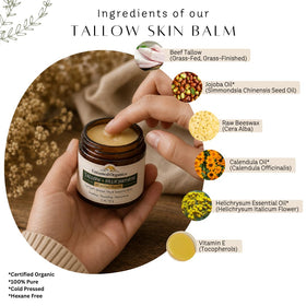 Untamed Organics Tallow + Helichrysum Healing Balm application on skin