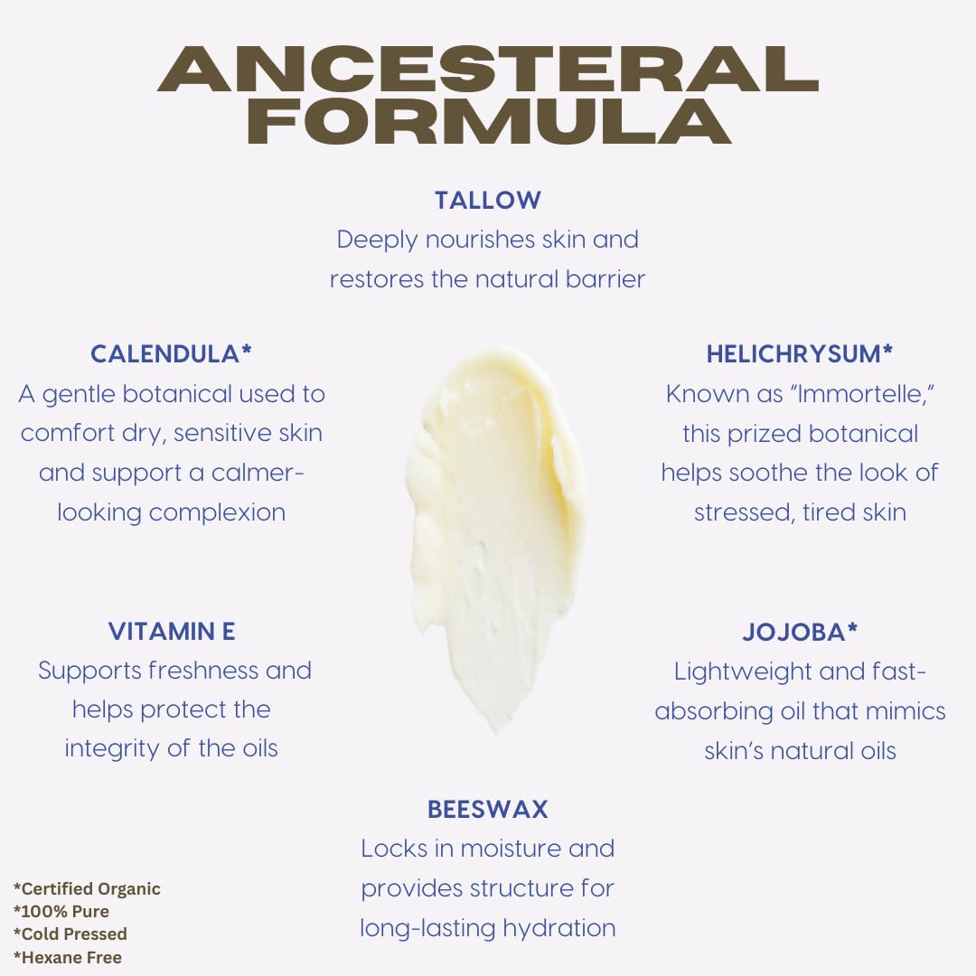 Untamed Organics Tallow + Helichrysum Healing Balm ingredients list