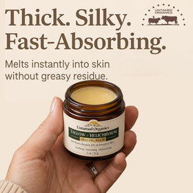 Untamed Organics Tallow + Helichrysum Healing Balm texture close-up