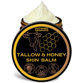 Untamed Organics Tallow & Honey Skin Balm front view in jar