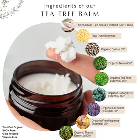 Untamed Organics Tea Tree Tallow Balm application on skin