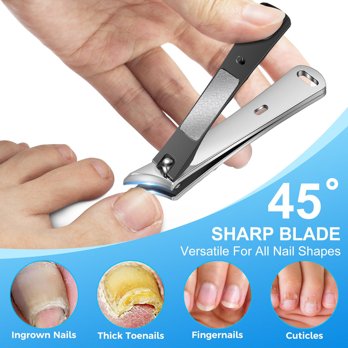 Upgraded slanted nail clipper for ingrown nails