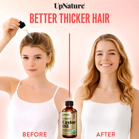 UpNature Castor Oil Eyelash & Eyebrow Serum application on eyelashes