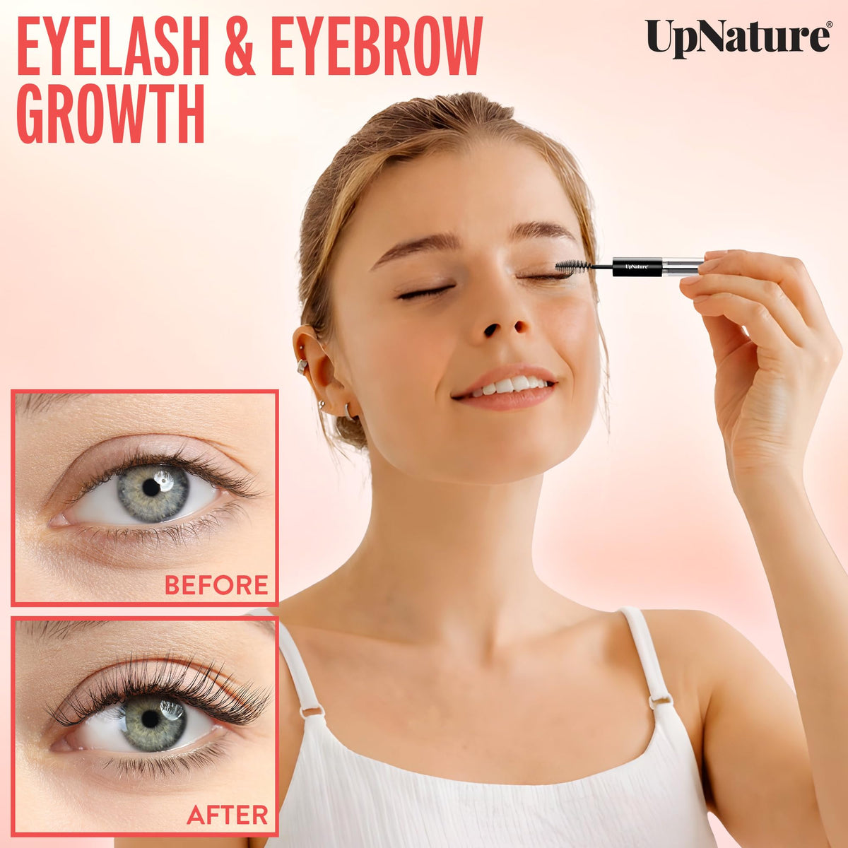 UpNature Castor Oil Eyelash & Eyebrow Serum with mascara wand