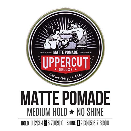 UPPERCUT DELUXE Matte Pomade lifestyle shot with a man grooming