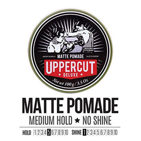 UPPERCUT DELUXE Matte Pomade lifestyle shot with a man grooming